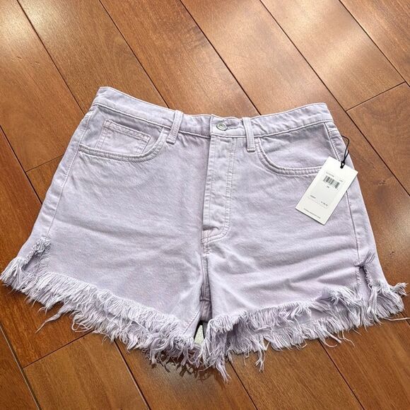 NWT 7 For All Mankind Easy Ruby Cut Off Jean Short- Lavender Size 29 - Picture 2 of 13